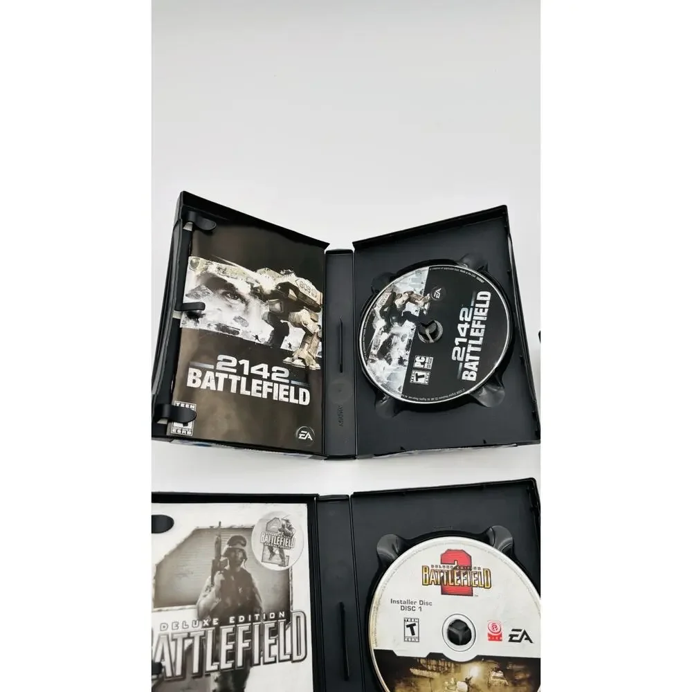 PC Battlefield Game Lot Of 3 Battlefield, Booster Pack & 2142 All In VG Cond